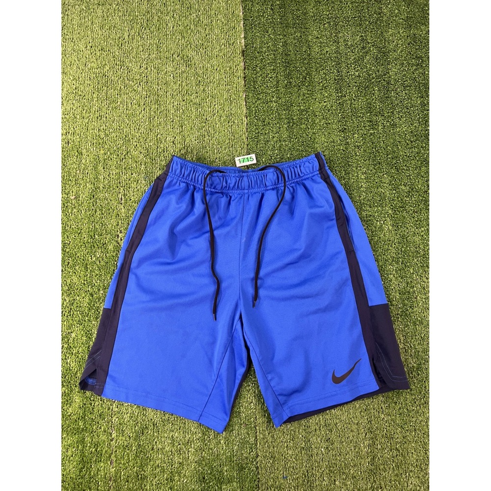 Nike Dri-FIT Mens Blue Black Athletic Basketball Shorts Size Medium M